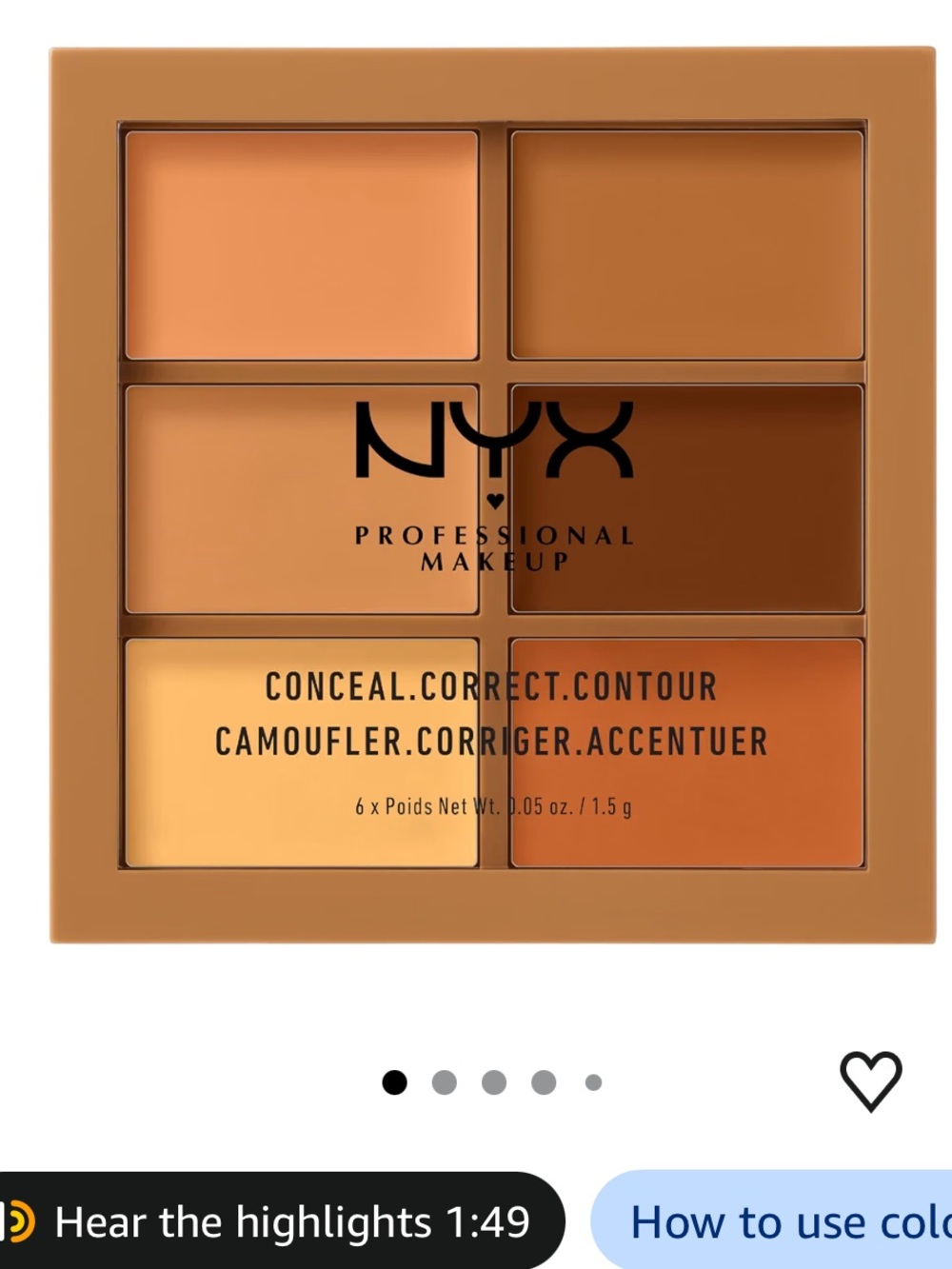 NYX Conceal.Correct.Contour Palette — Deep (Warm Brown Shades)